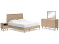 Cielden Two-tone King Panel Bed & Dresser & Mirror & Nightstand
