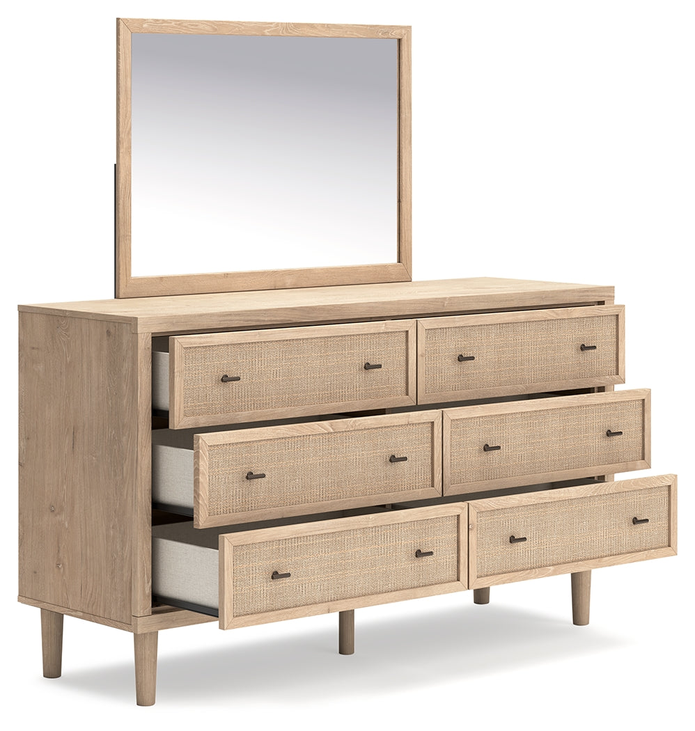Cielden Two-tone King Panel Bed & Dresser & Mirror
