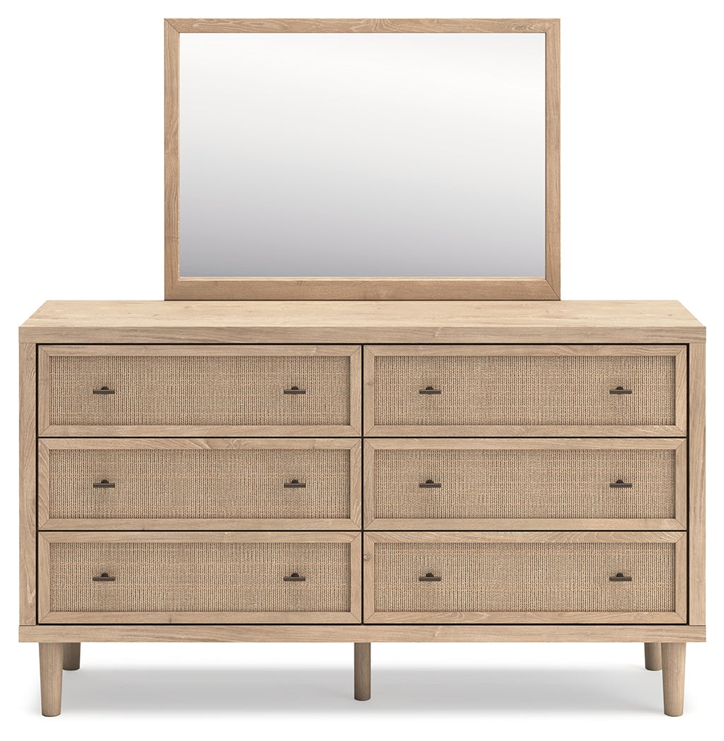 Cielden Two-tone King Panel Bed & Dresser & Mirror