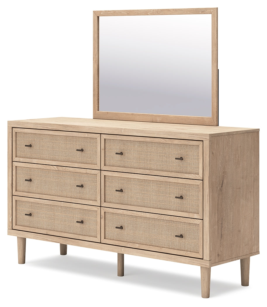 Cielden Two-tone King Panel Bed & Dresser & Mirror