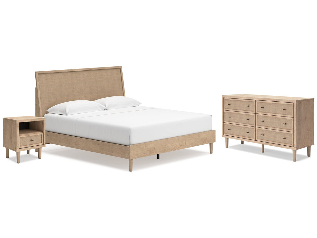 Cielden Two-tone King Panel Bed & Dresser & Nightstand