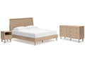 Cielden Two-tone King Panel Bed & Dresser & Nightstand
