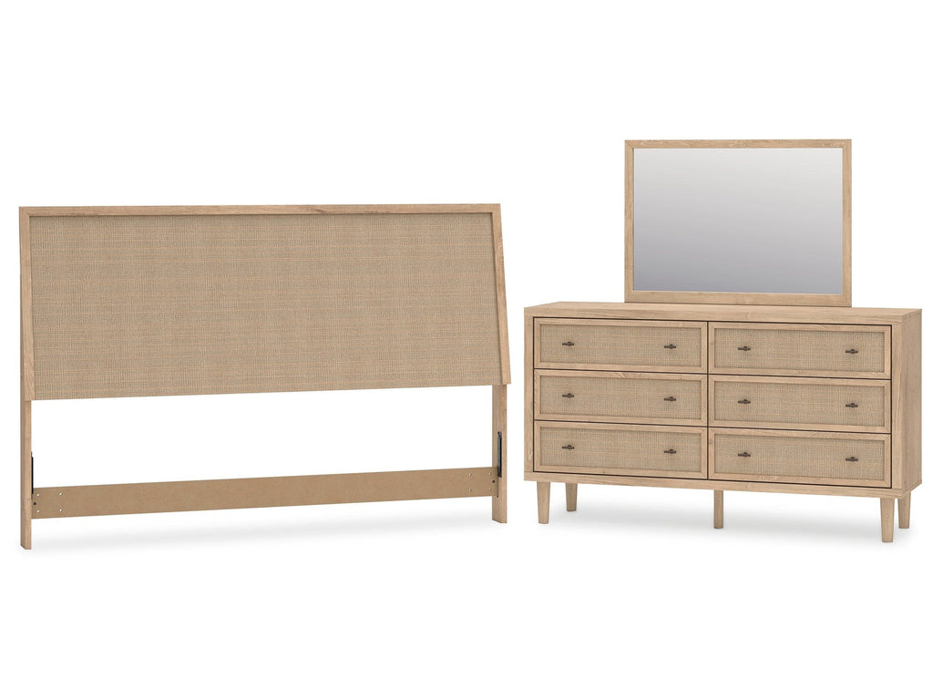 Cielden Two-tone King Panel Headboard & Dresser & Mirror