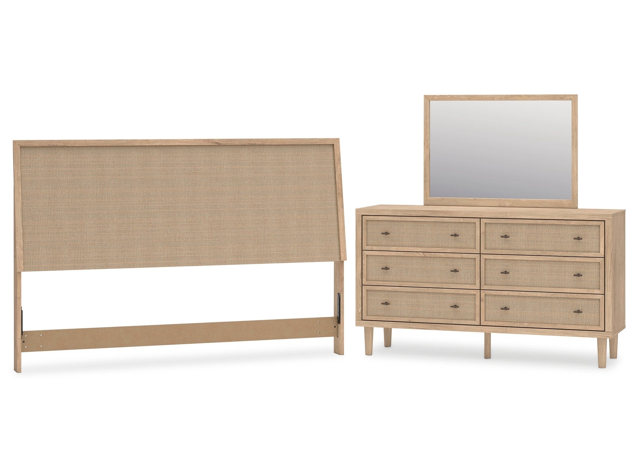 Cielden Two-tone King Panel Headboard & Dresser & Mirror