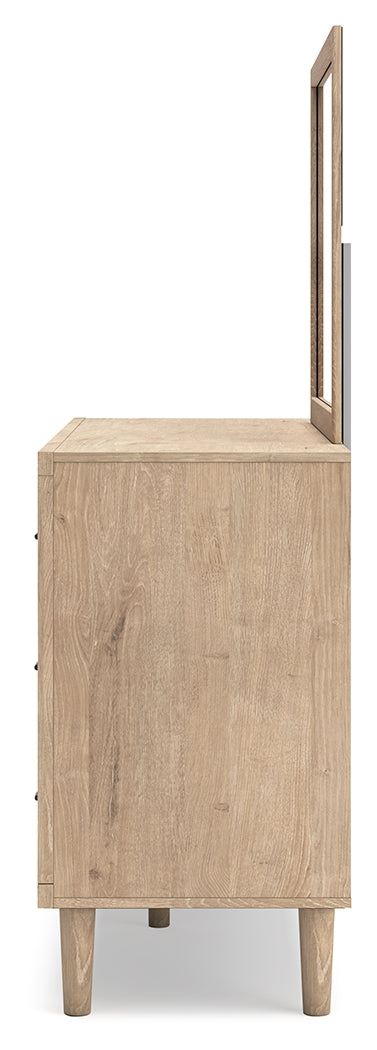 Cielden Two-tone King Panel Headboard & Dresser & Mirror