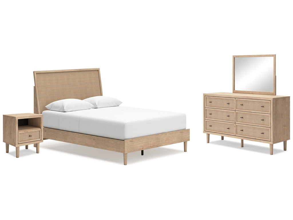 Cielden Two-tone Queen Panel Bed & Dresser & Mirror & Nightstand
