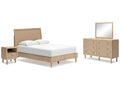 Cielden Two-tone Queen Panel Bed & Dresser & Mirror & Nightstand