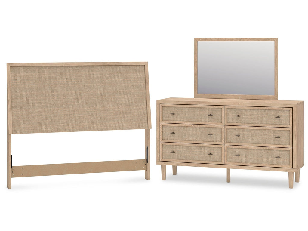 Cielden Two-tone Queen Panel Headboard & Dresser & Mirror