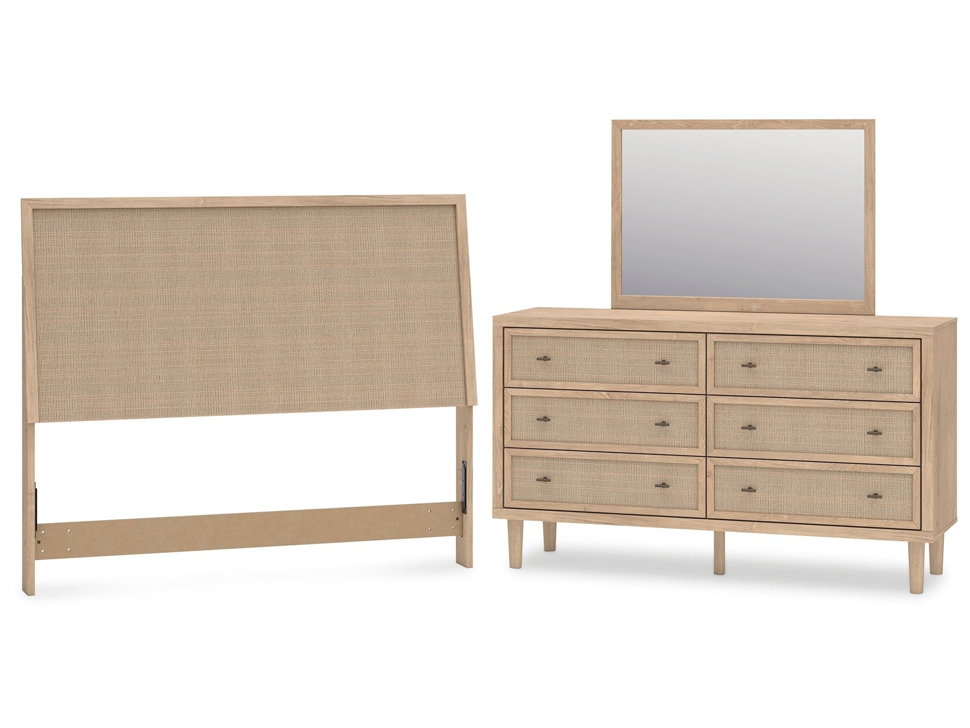 Cielden Two-tone Queen Panel Headboard & Dresser & Mirror