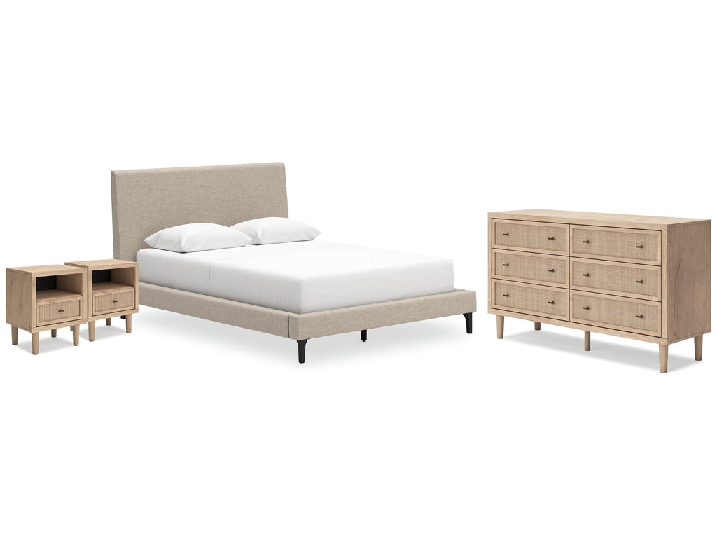 Cielden Queen Upholstered Bedroom Set, Two-Tone
