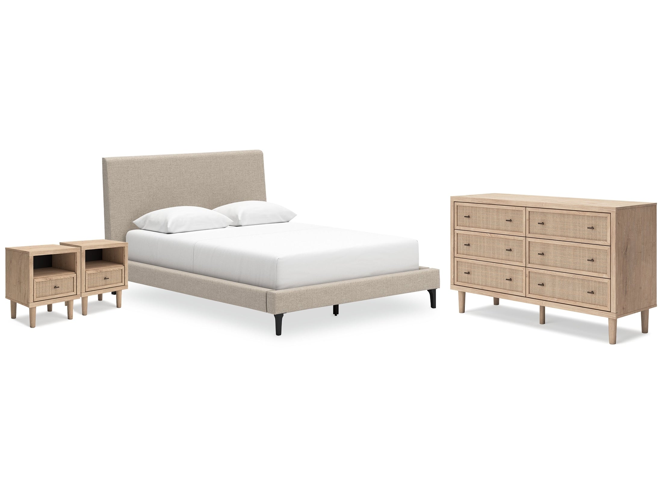 Cielden Queen Upholstered Bedroom Set, Two-Tone