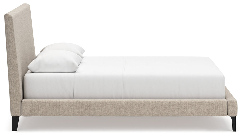 Cielden Two-tone/Soft Gray Queen Upholstered Bed, Dresser and Mirror