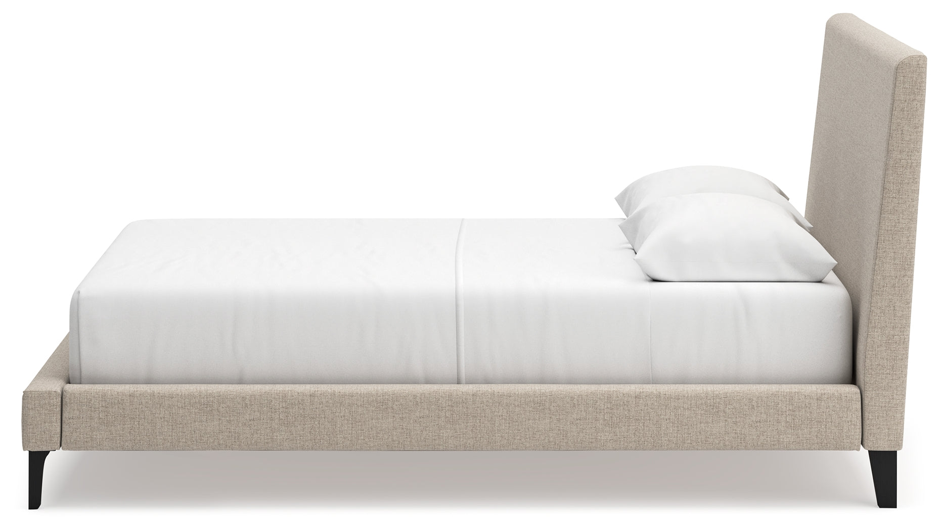 Cielden Two-tone/Soft Gray Queen Upholstered Bed, Dresser and Mirror