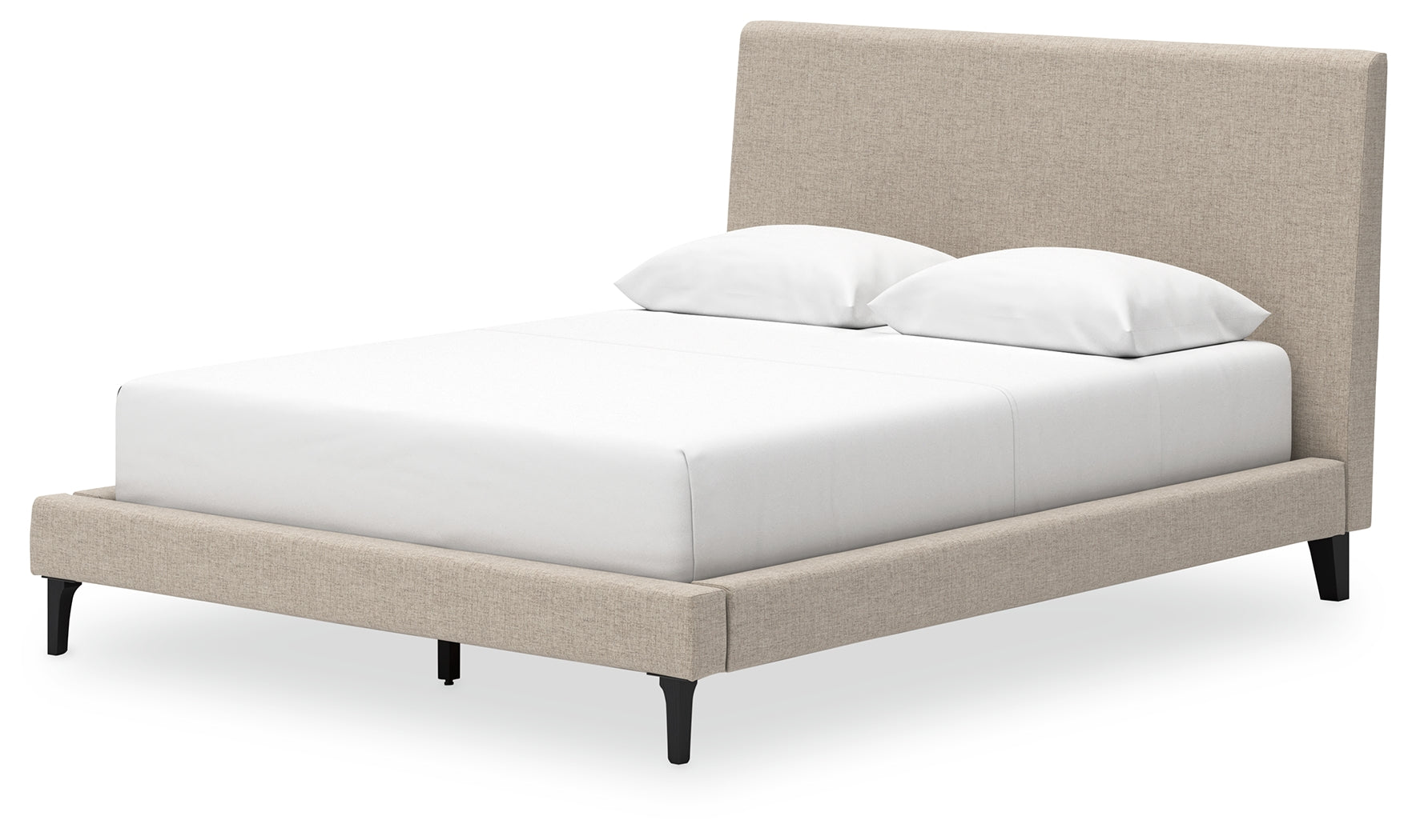 Cielden Two-tone/Soft Gray Queen Upholstered Bed, Dresser and Mirror