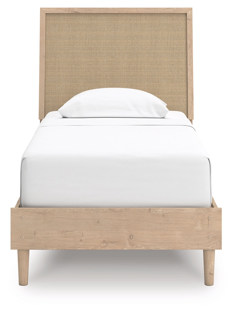 Cielden Two-tone Twin Panel Bed, Dresser and Mirror