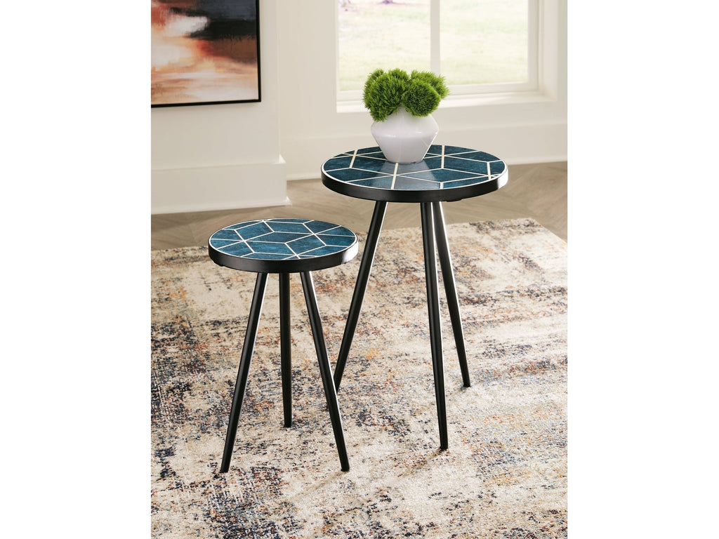 Clairbelle Teal Accent Table (Set of 2)