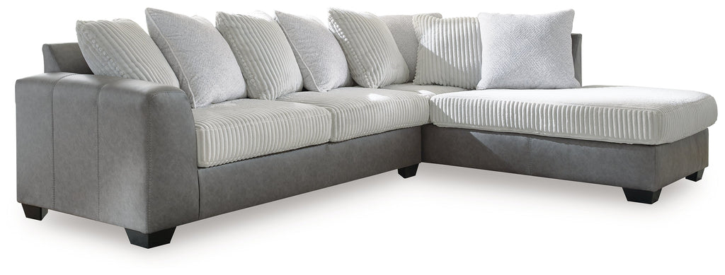 Clairette Court Alloy 2-Piece Sectional with RAF Chaise