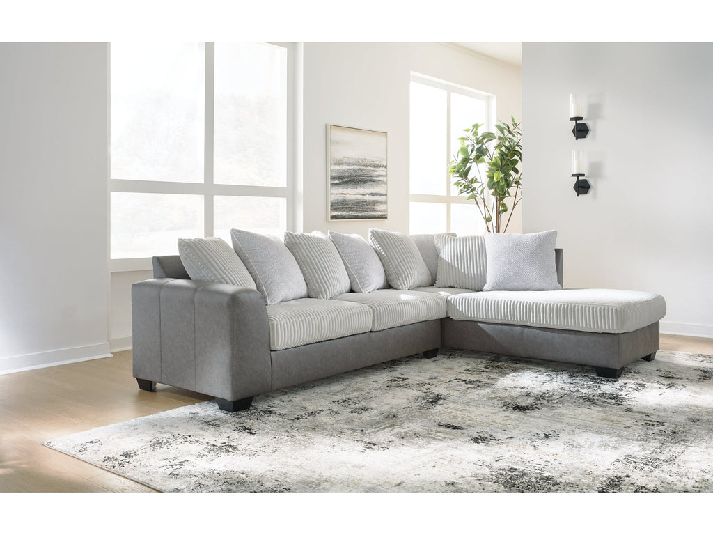 Clairette Court Alloy 2-Piece Sectional with RAF Chaise
