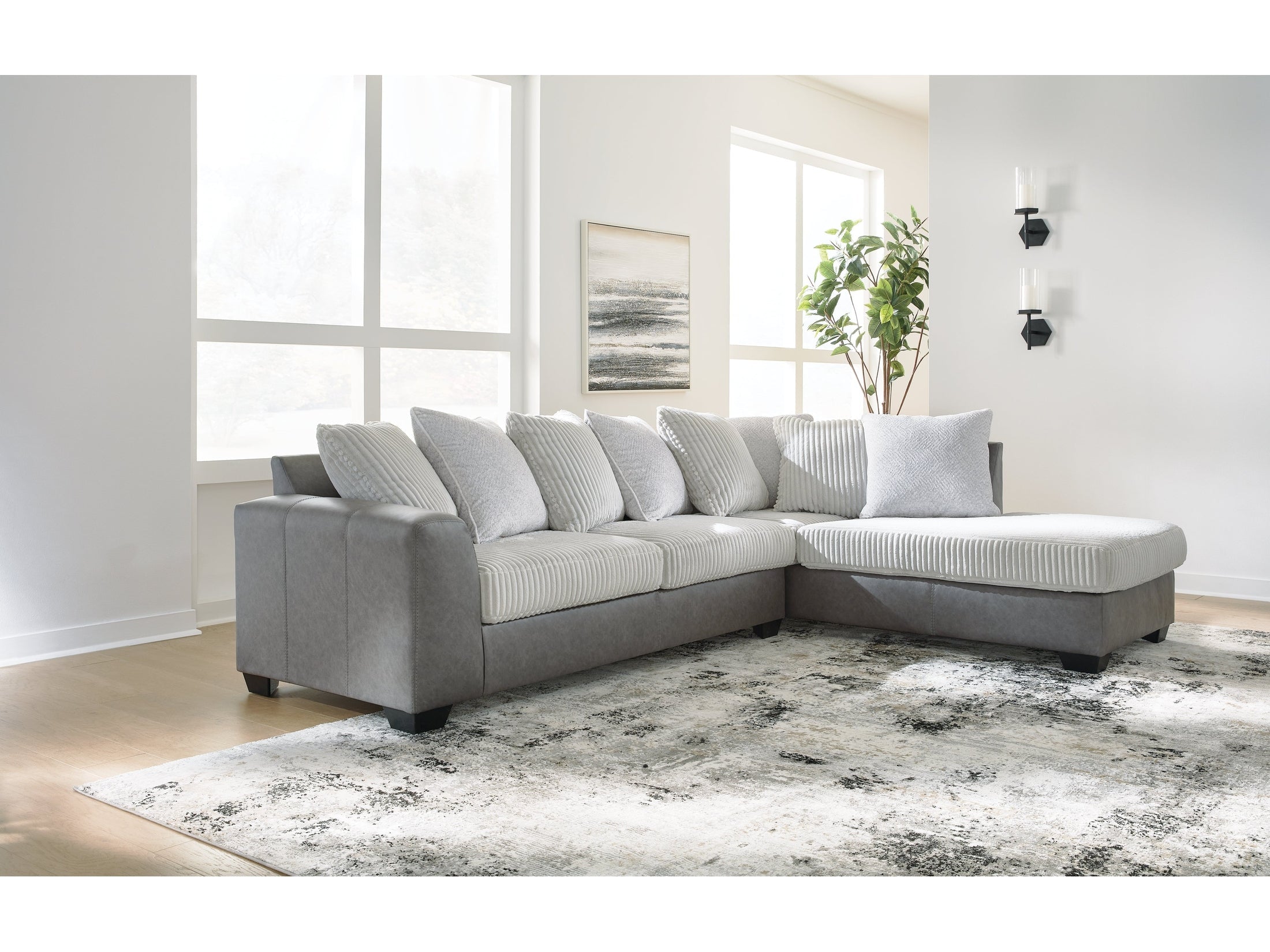 Clairette Court Alloy 2-Piece Sectional with RAF Chaise