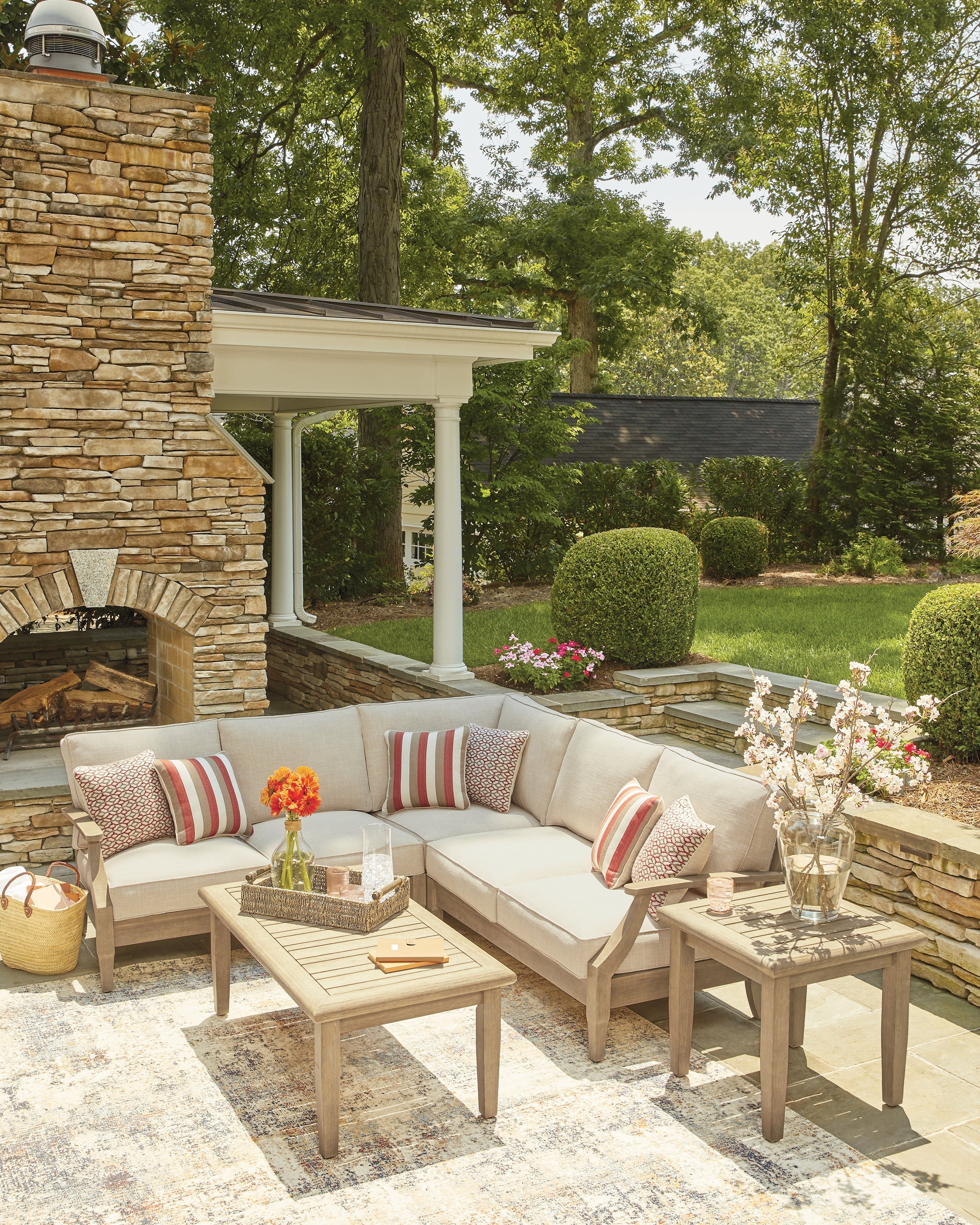 Clare View Beige 3-Piece Outdoor Sectional