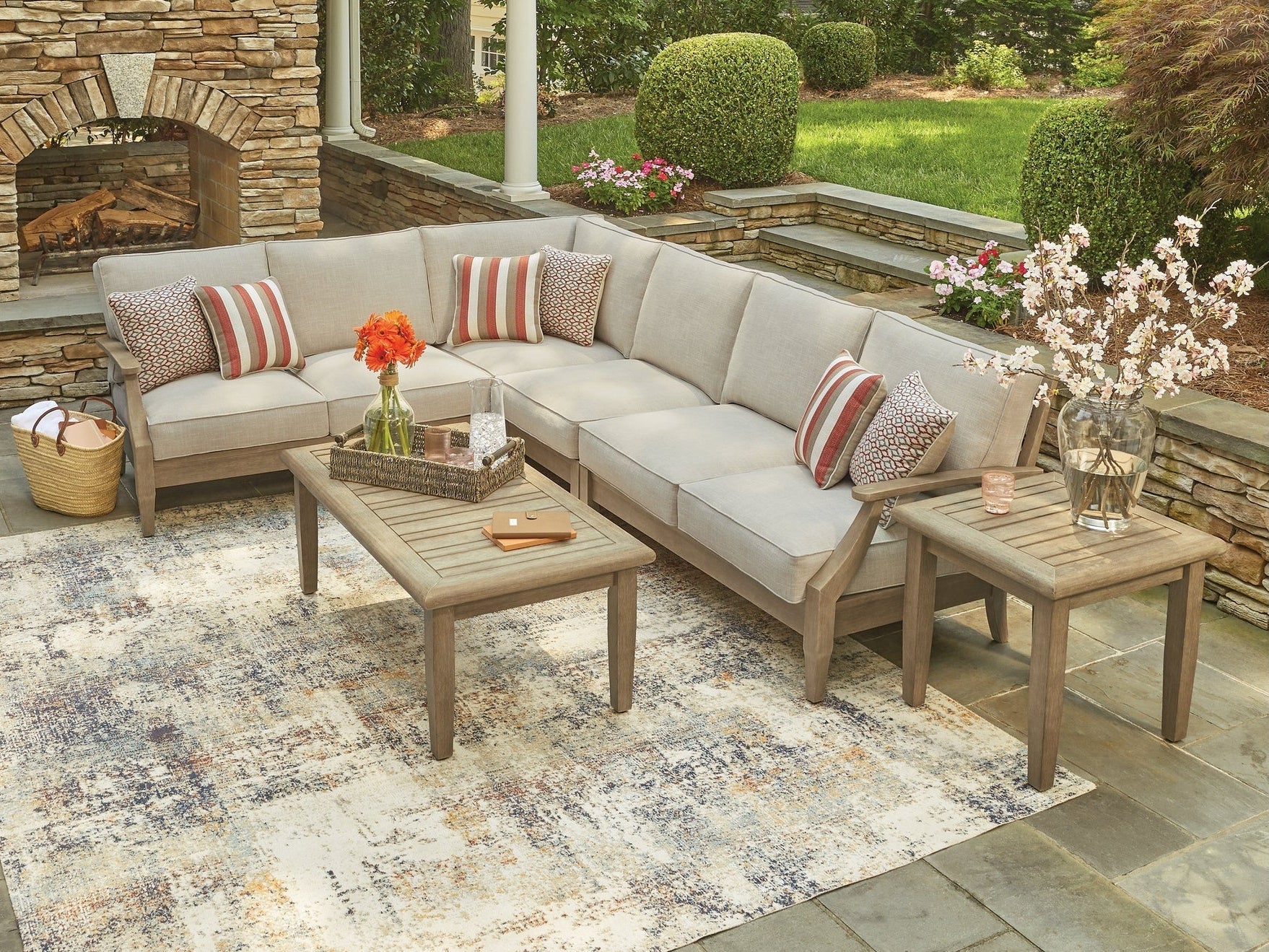 Clare View Beige 4-Piece Outdoor Sectional
