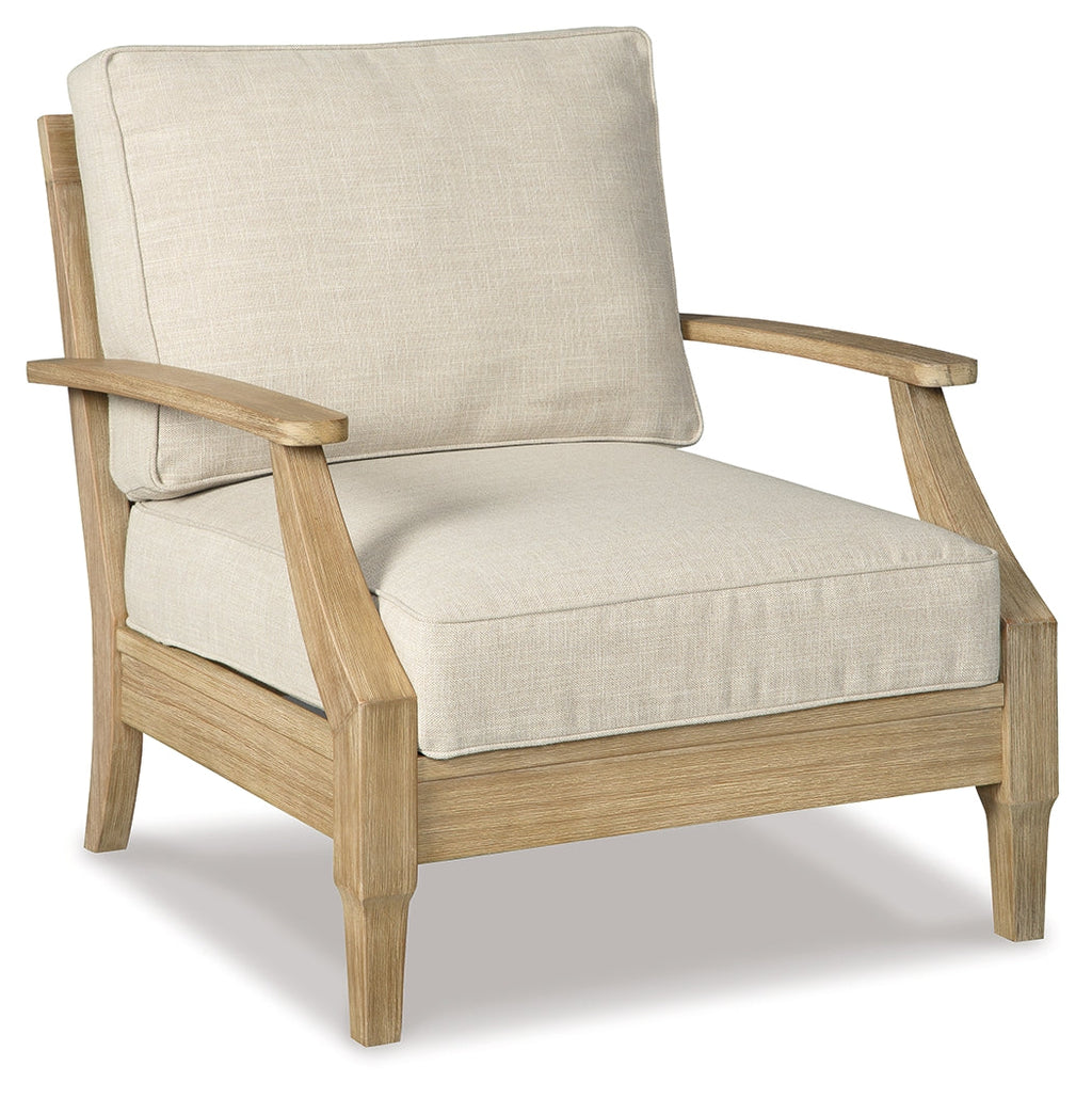 Clare View Beige Outdoor Loveseat and 4 Lounge Chairs