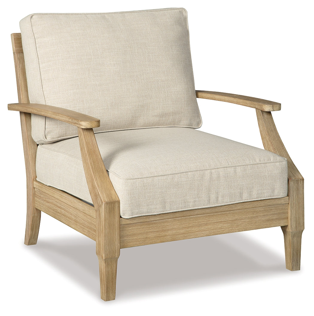 Clare View Beige Outdoor Loveseat and 4 Lounge Chairs