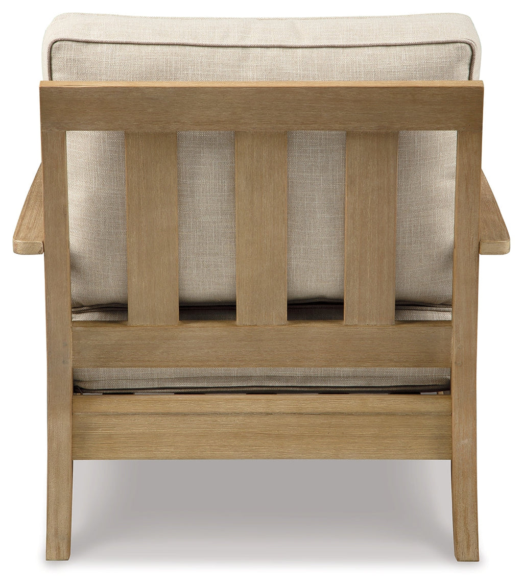 Clare View Beige Outdoor Loveseat and 4 Lounge Chairs
