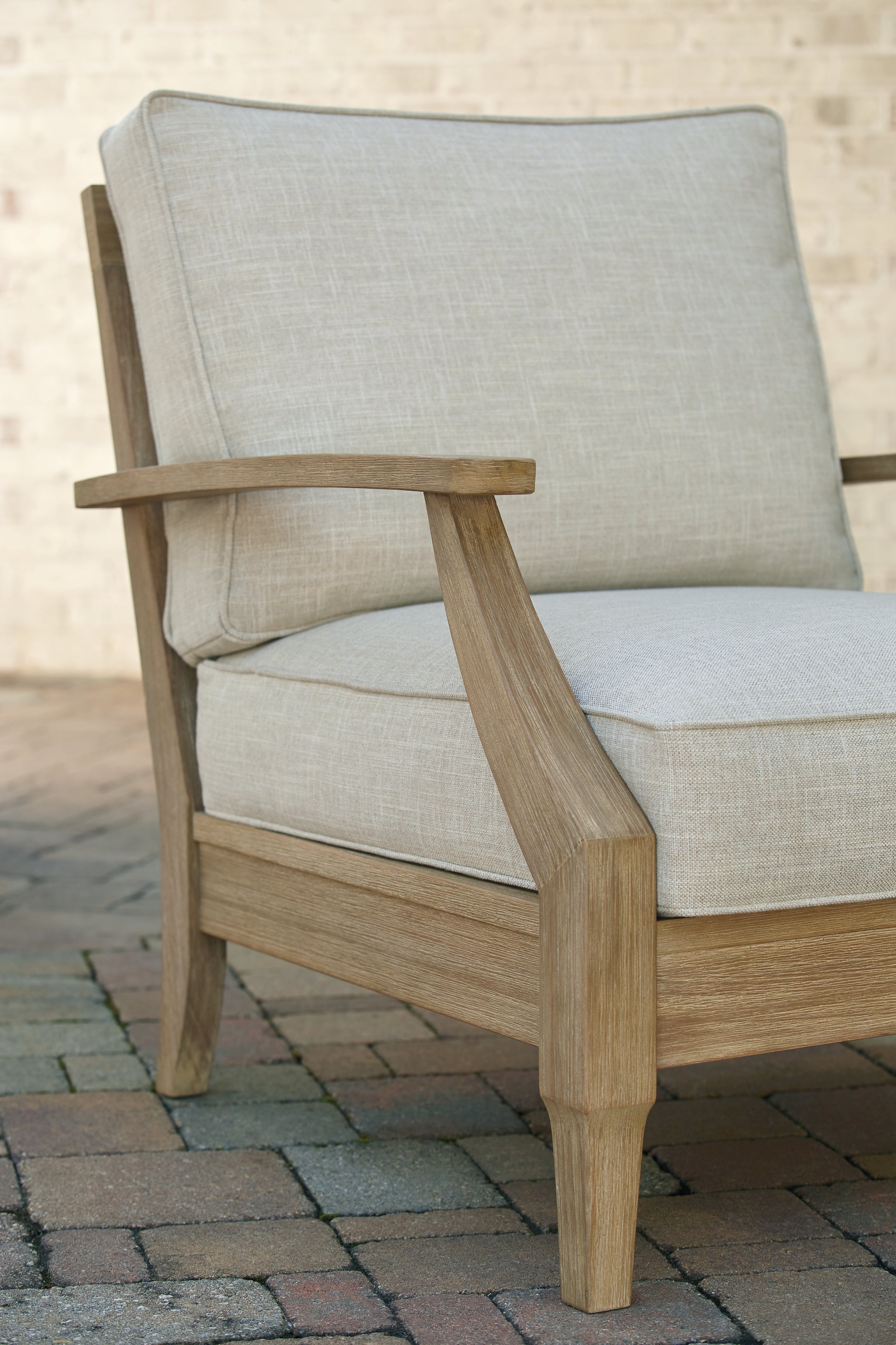 Clare View Beige Outdoor Loveseat and 4 Lounge Chairs