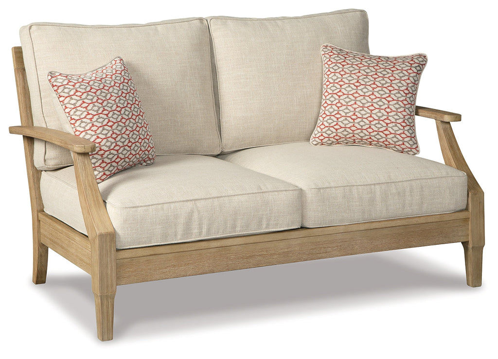 Clare View Beige Outdoor Sofa, Loveseat and Lounge Chair