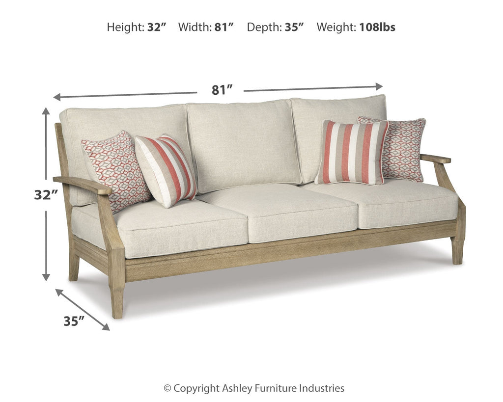 Clare View Beige Outdoor Sofa, Loveseat and Lounge Chair