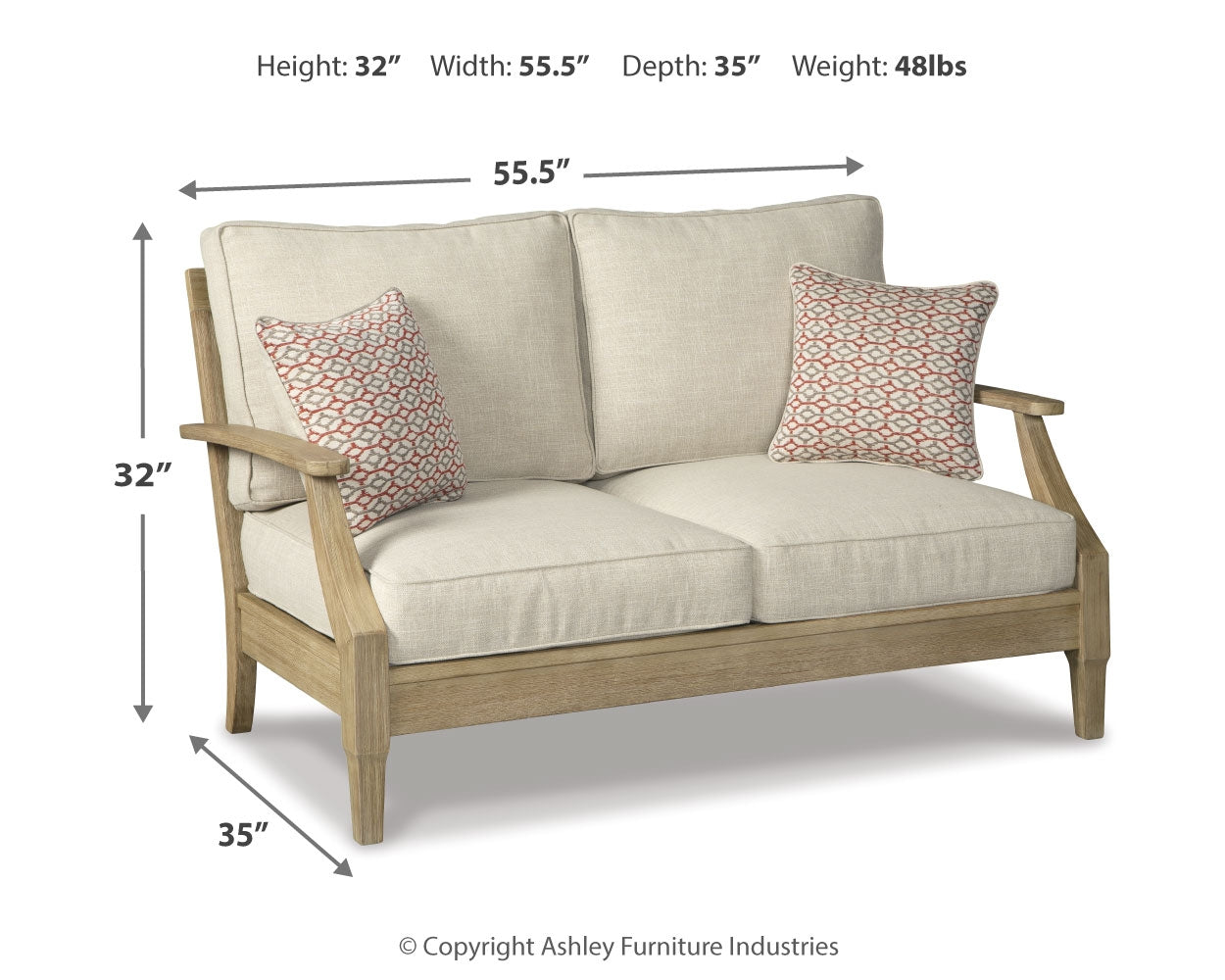 Clare View Beige Outdoor Sofa, Loveseat and Lounge Chair
