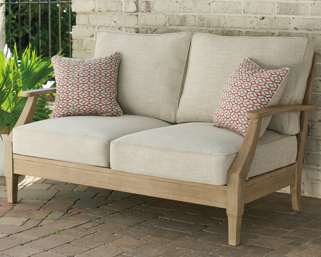 Clare View Beige Outdoor Sofa, Loveseat and Lounge Chair