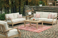 Clare View Beige Outdoor Sofa, Loveseat and Lounge Chair