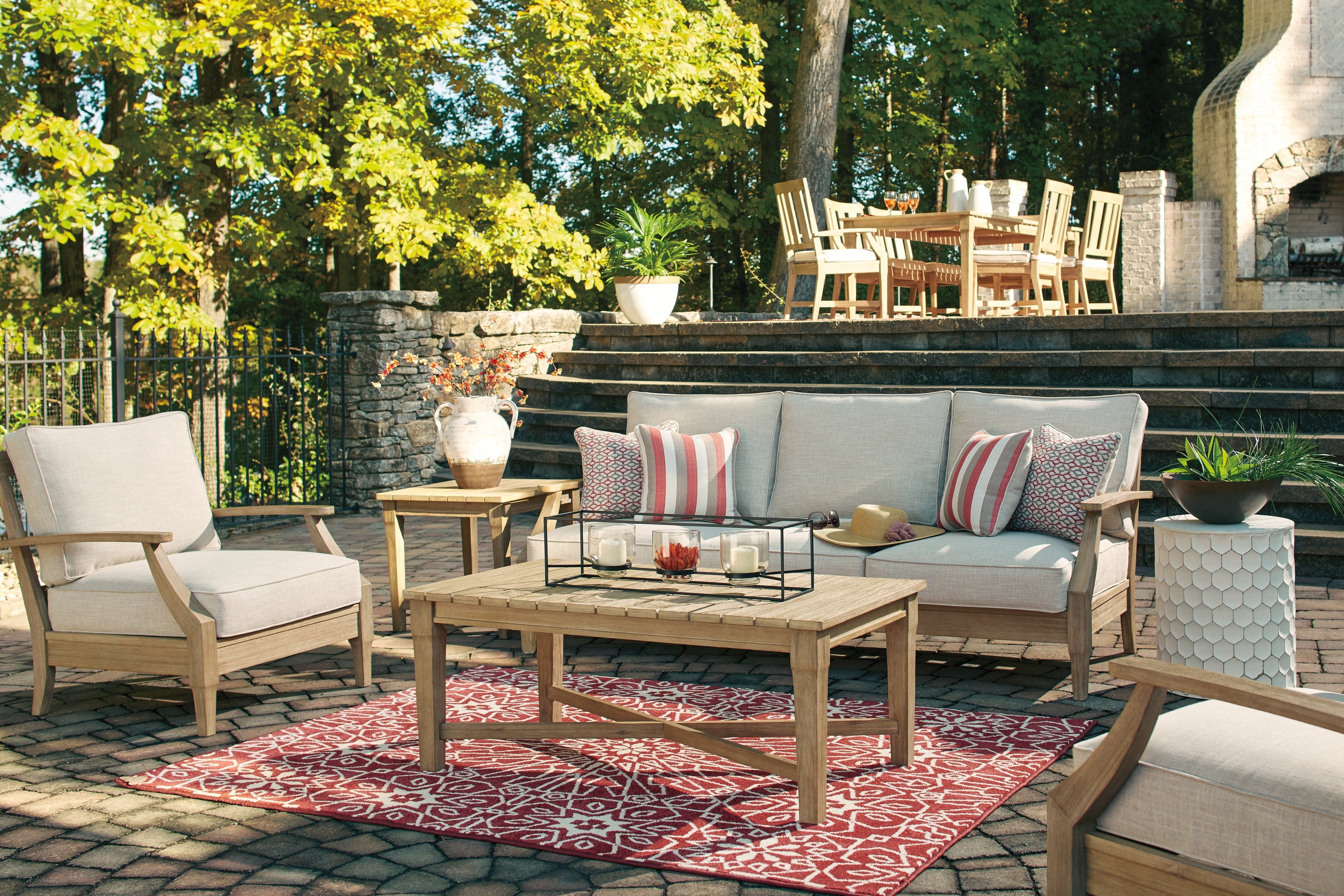 Clare View Beige Outdoor Sofa w/ Cushion