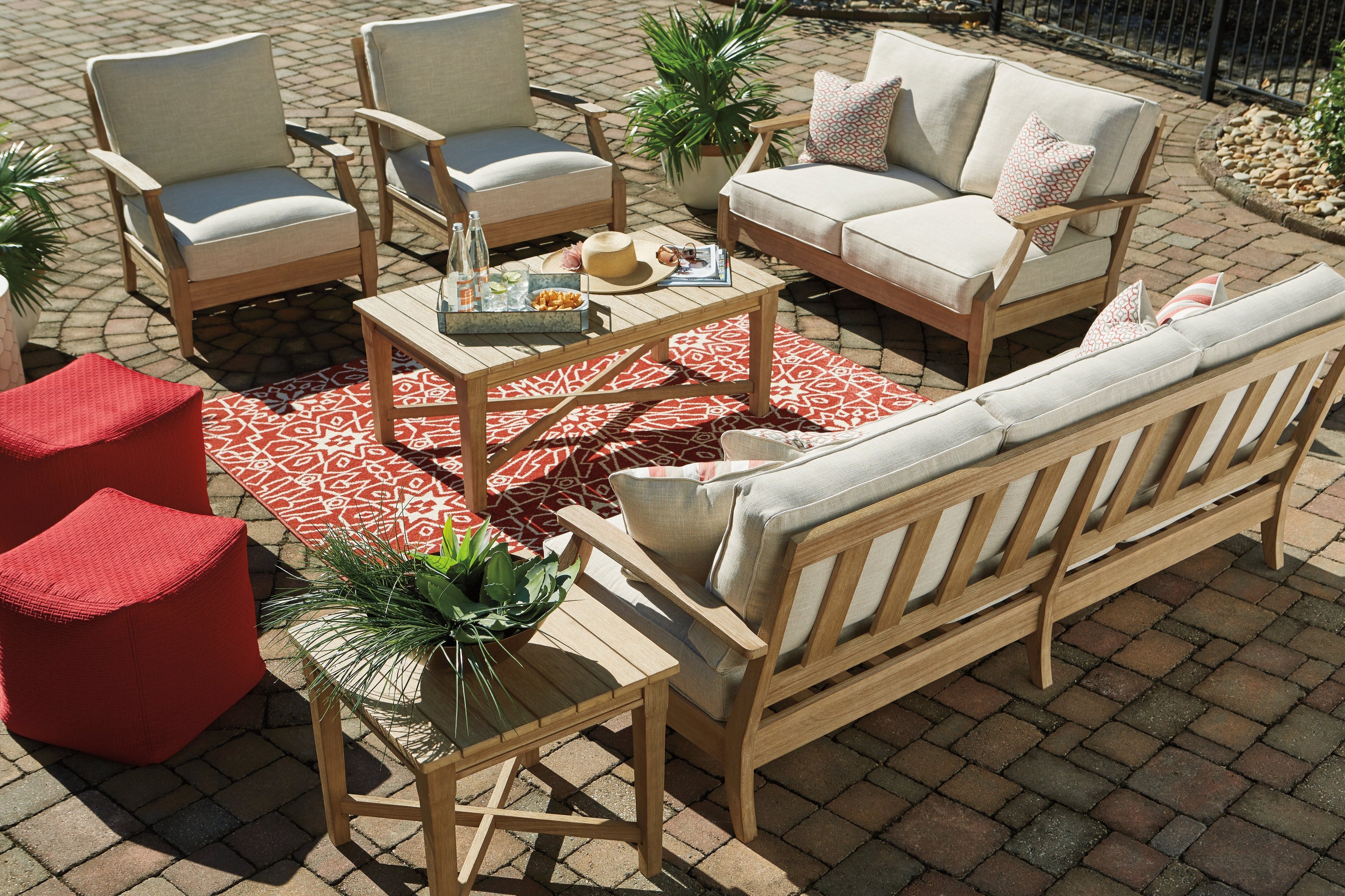 Clare View Beige Outdoor Sofa w/ Cushion