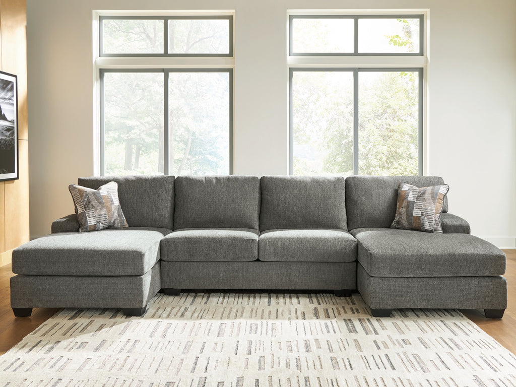 Clarington Greystone 3-Piece Sectional with Double Chaise