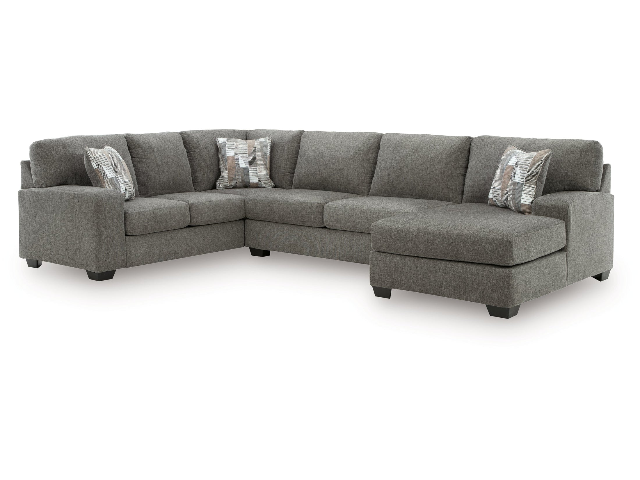 Clarington Greystone 3-Piece Sectional with Right Chaise