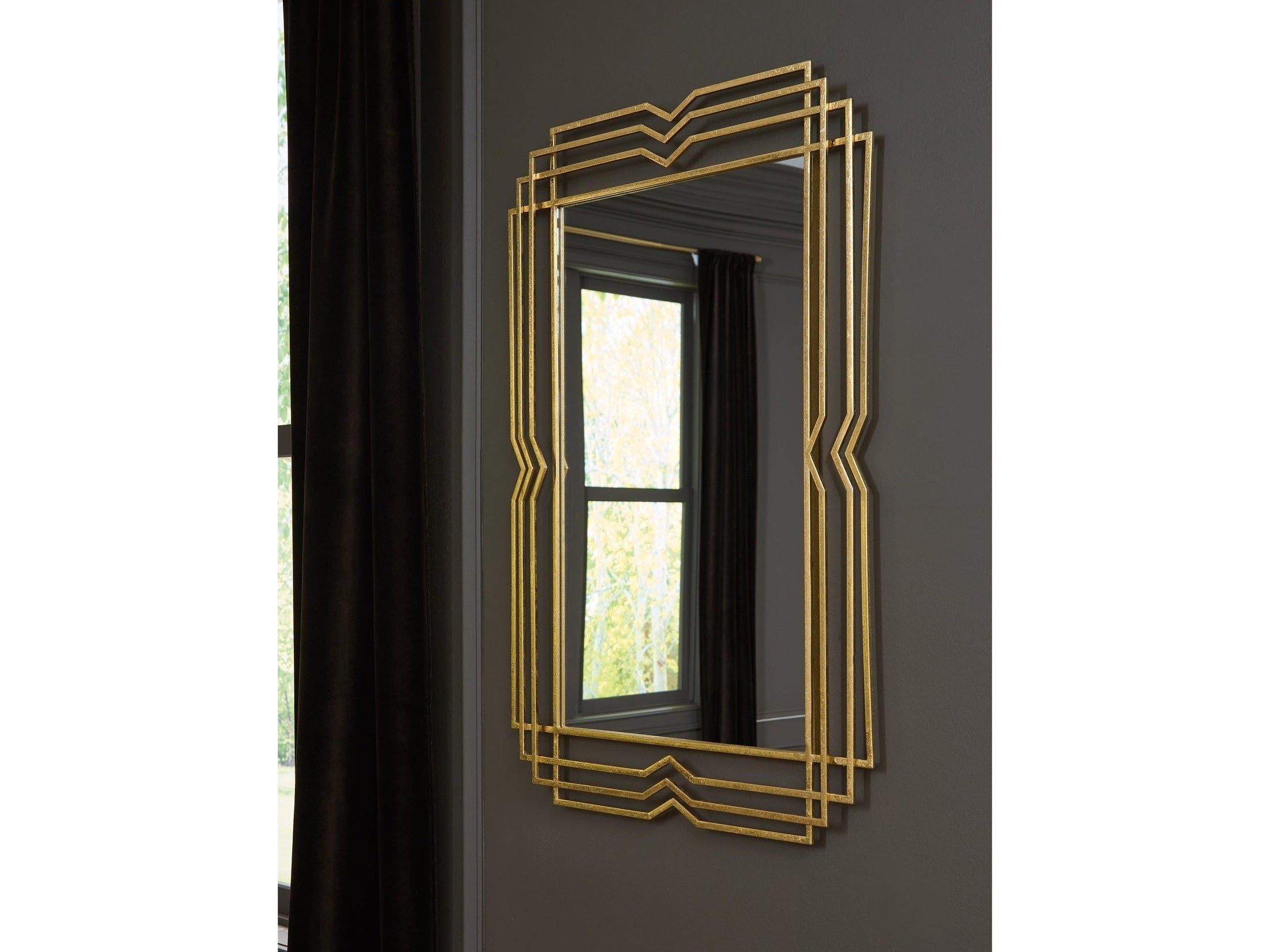 Claybrook Gold Finish Accent Mirror