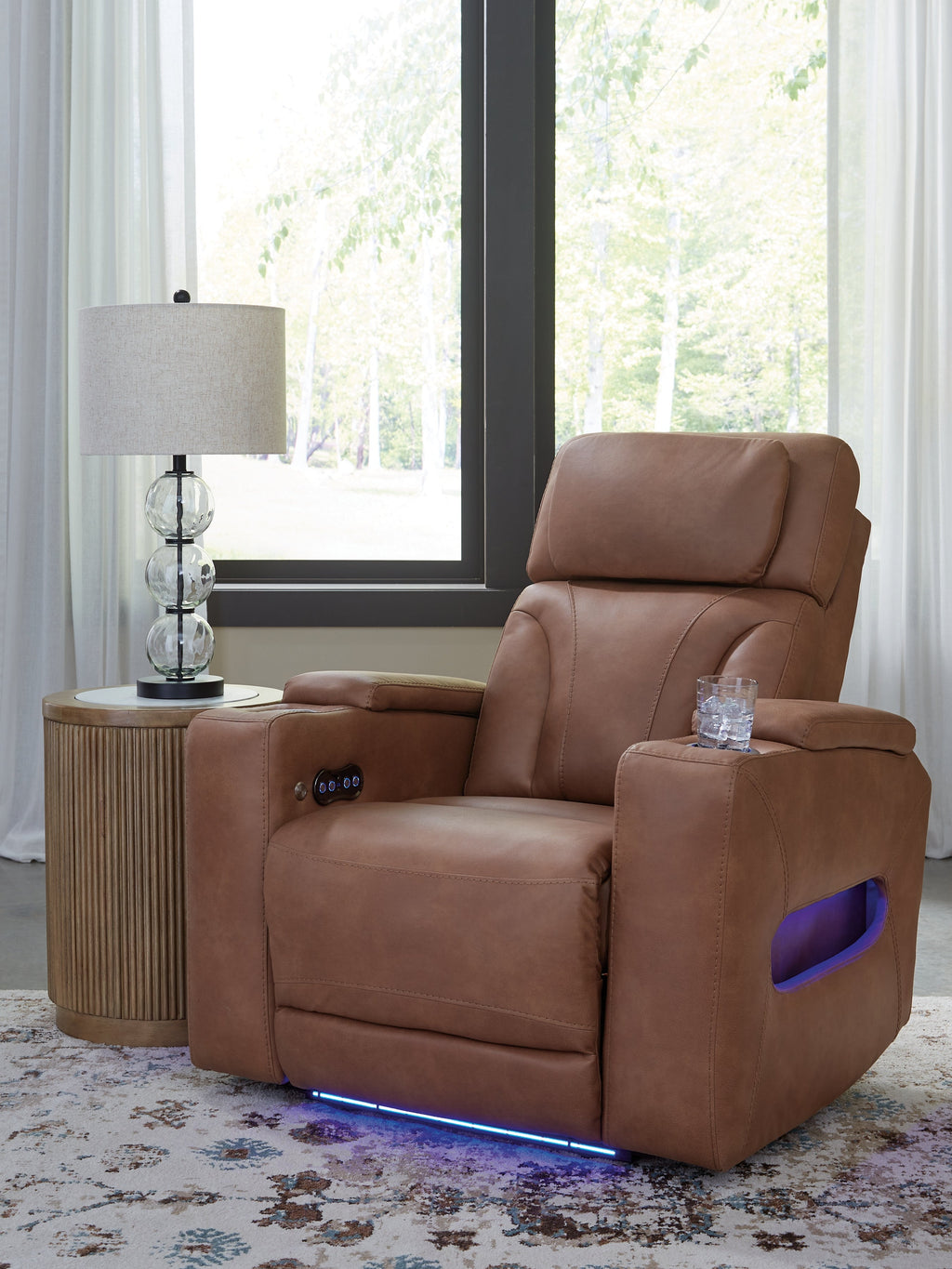 Clean-Slate Caramel Power Recliner