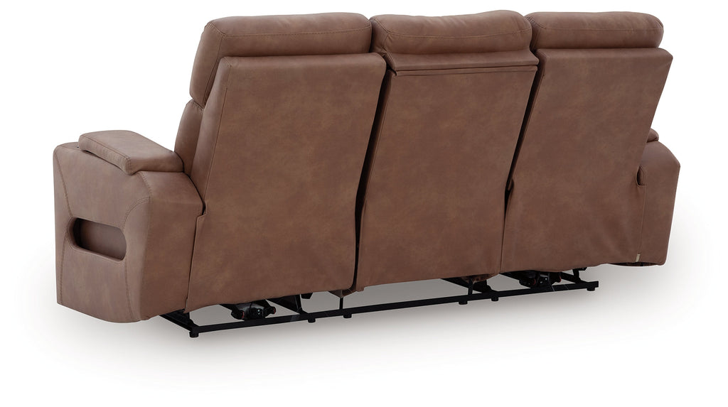 Clean-Slate Caramel Power Reclining Sofa