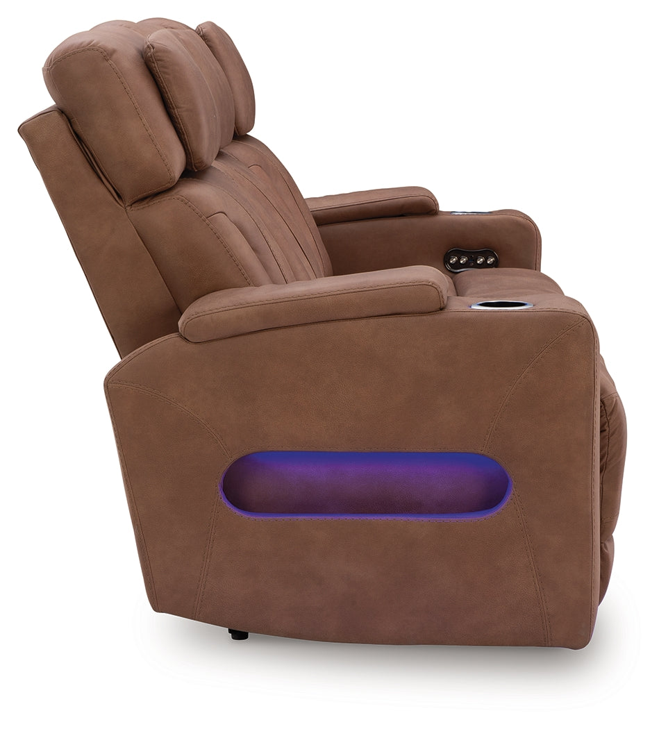 Clean-Slate Caramel Power Reclining Sofa