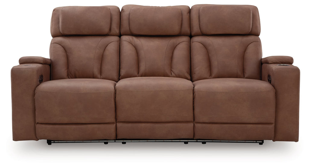 Clean-Slate Caramel Power Reclining Sofa