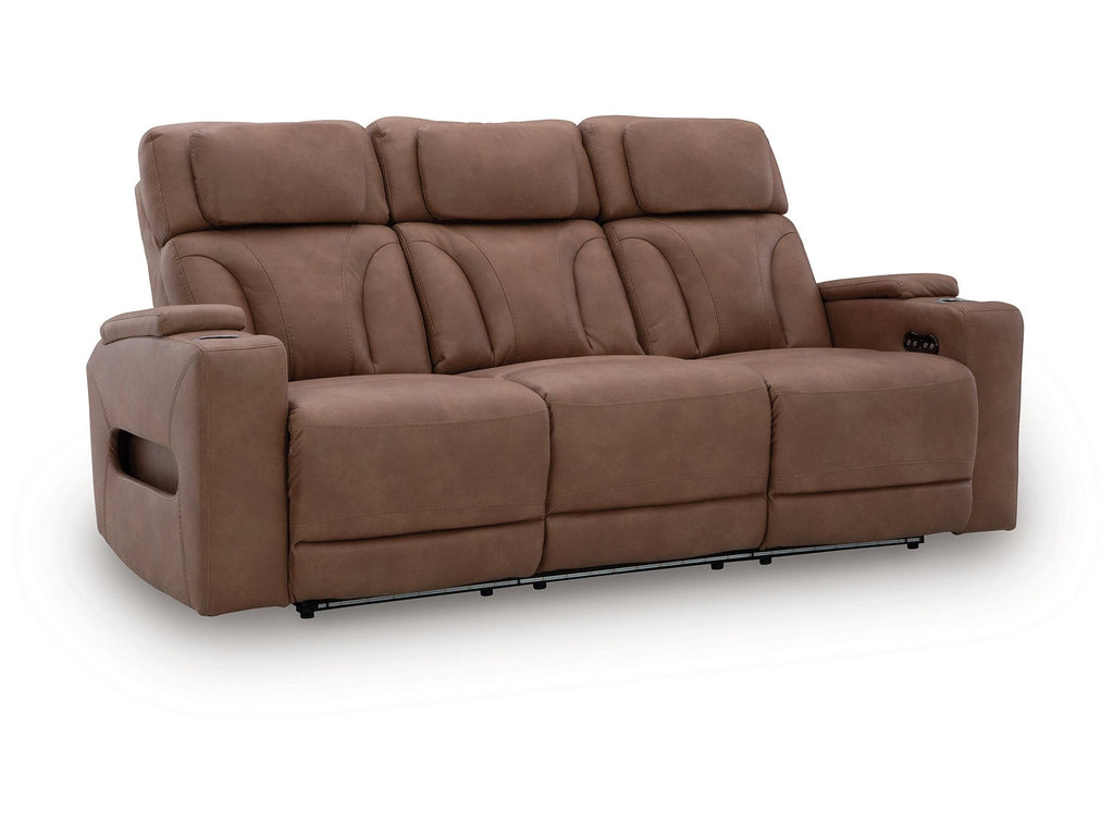 Clean-Slate Caramel Power Reclining Sofa