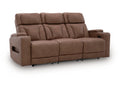 Clean-Slate Caramel Power Reclining Sofa