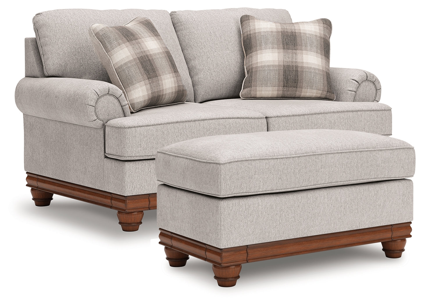 Clearbrooke Sandstone Loveseat and Ottoman