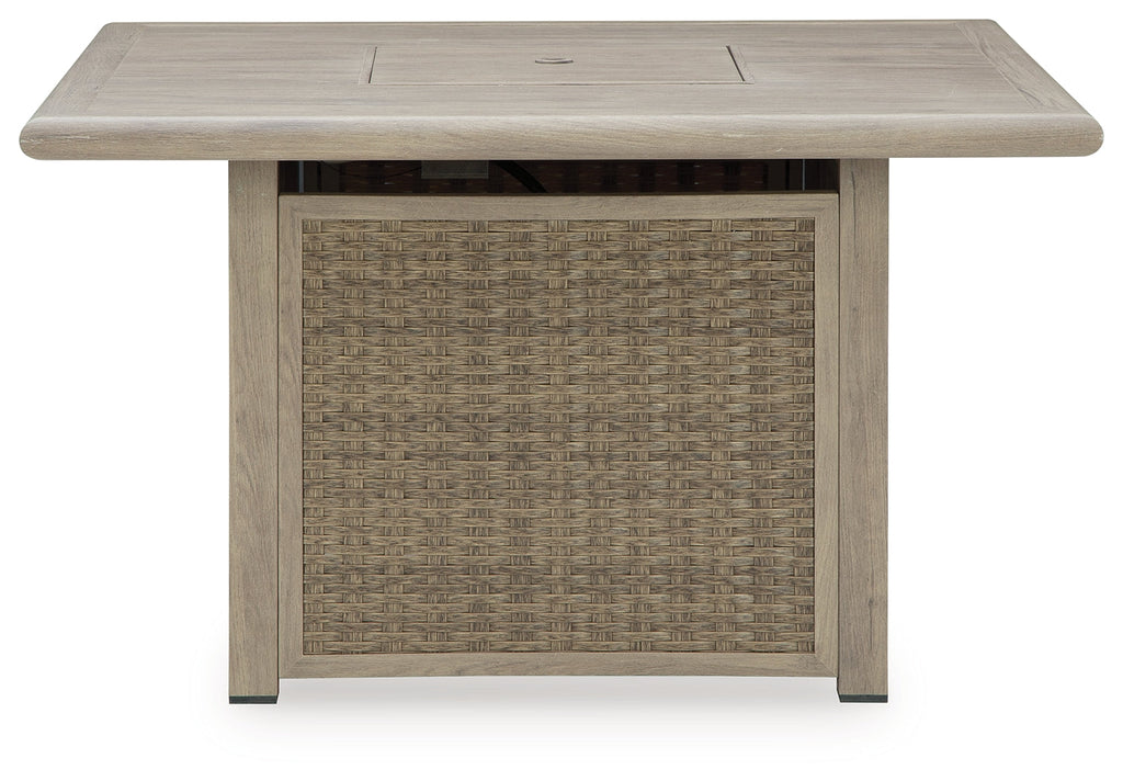Cliff Trails Beige Fire Pit Table