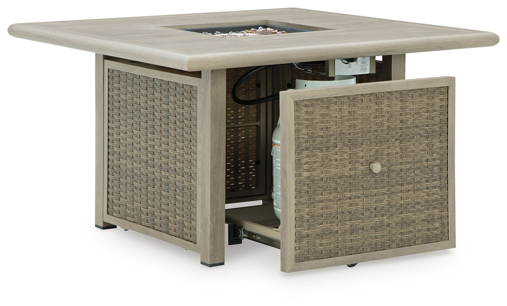 Cliff Trails Beige Fire Pit Table