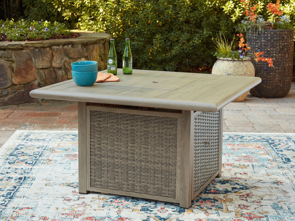 Cliff Trails Beige Fire Pit Table