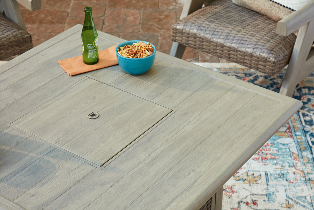 Cliff Trails Beige Fire Pit Table